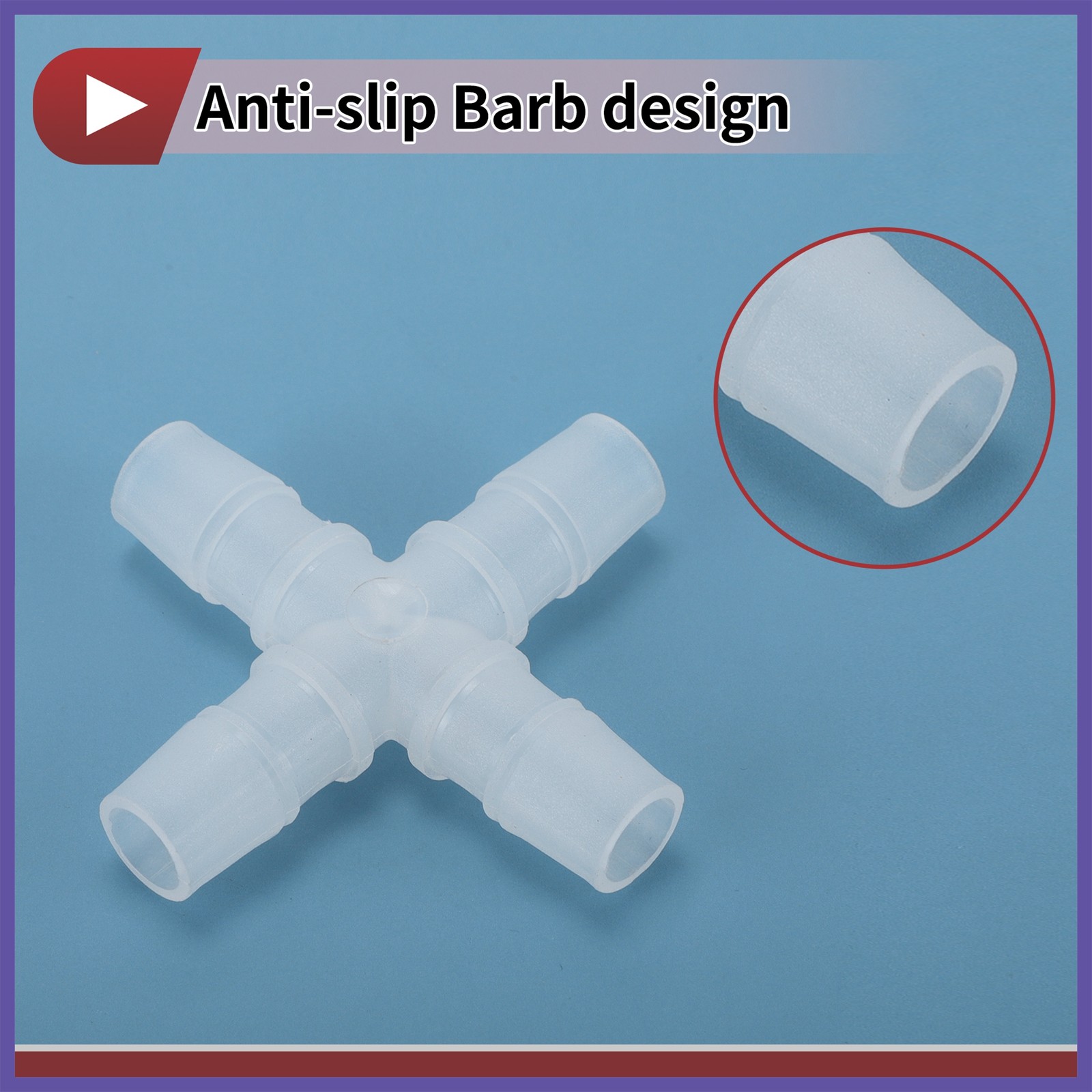 Hose Barb Fitting 1/2″ OD Barb Cross 4 Way Pipe Connector Clear 10 Pcs