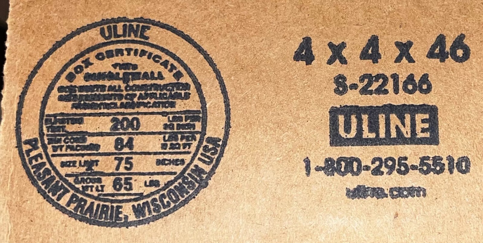 4″ x 4″ x 46″ Corrugated Box – 200lb – SINGLE BOX – TALL