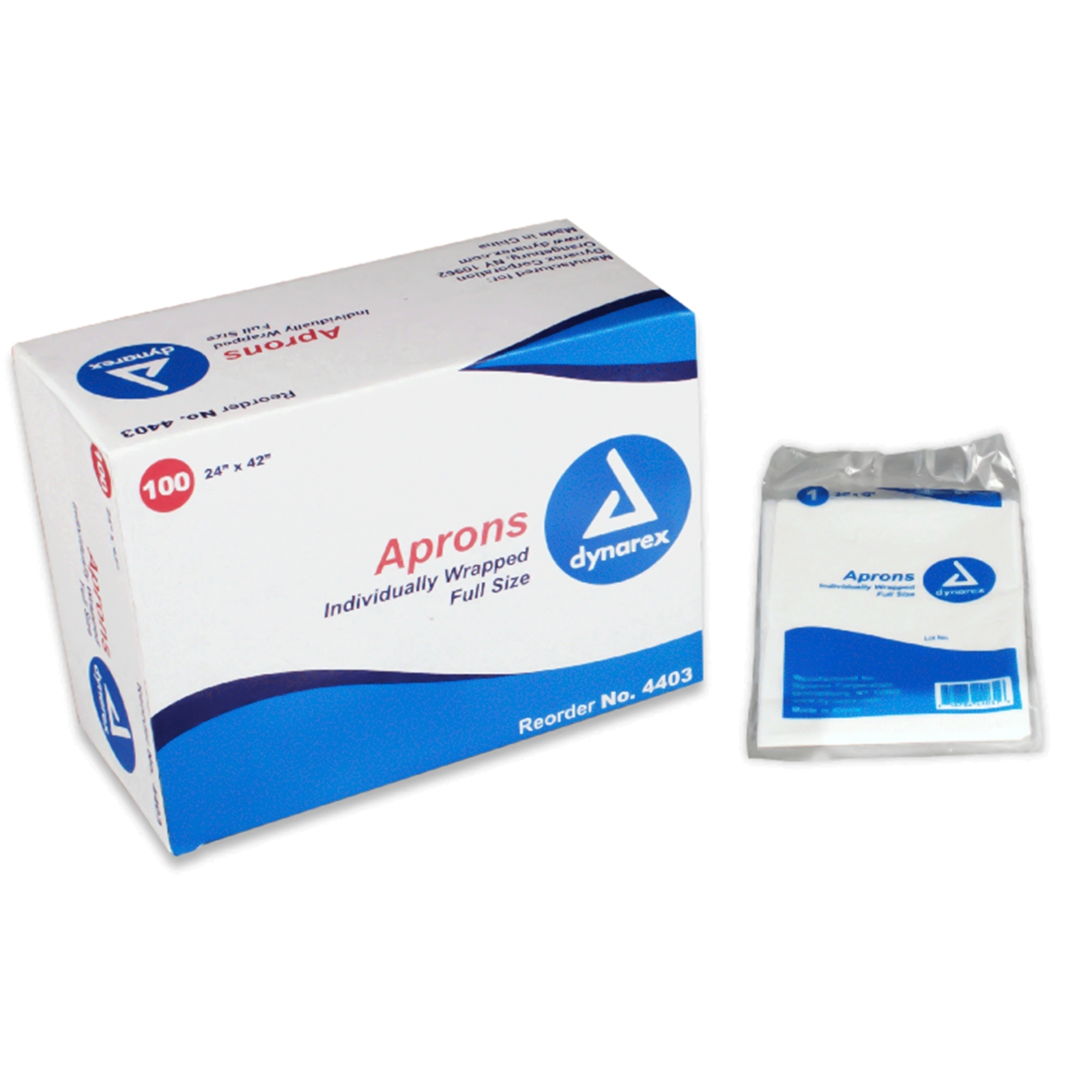 Dynarex Adult Disposable General Purpose Apron White 100 Ct