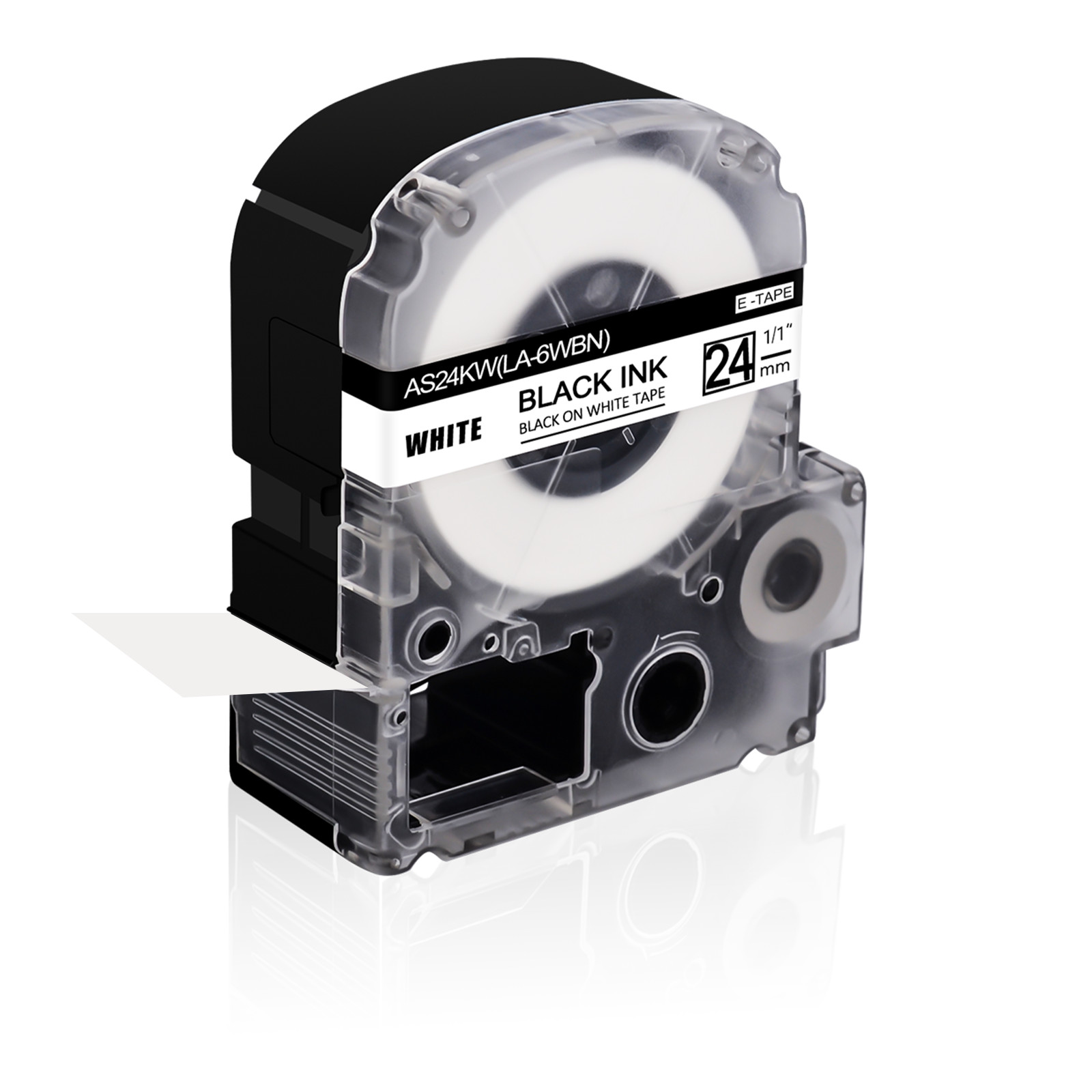 2PK Compatible with EPSON K-Sun 224BW 224BWPX 24mm Tape Black on White Label
