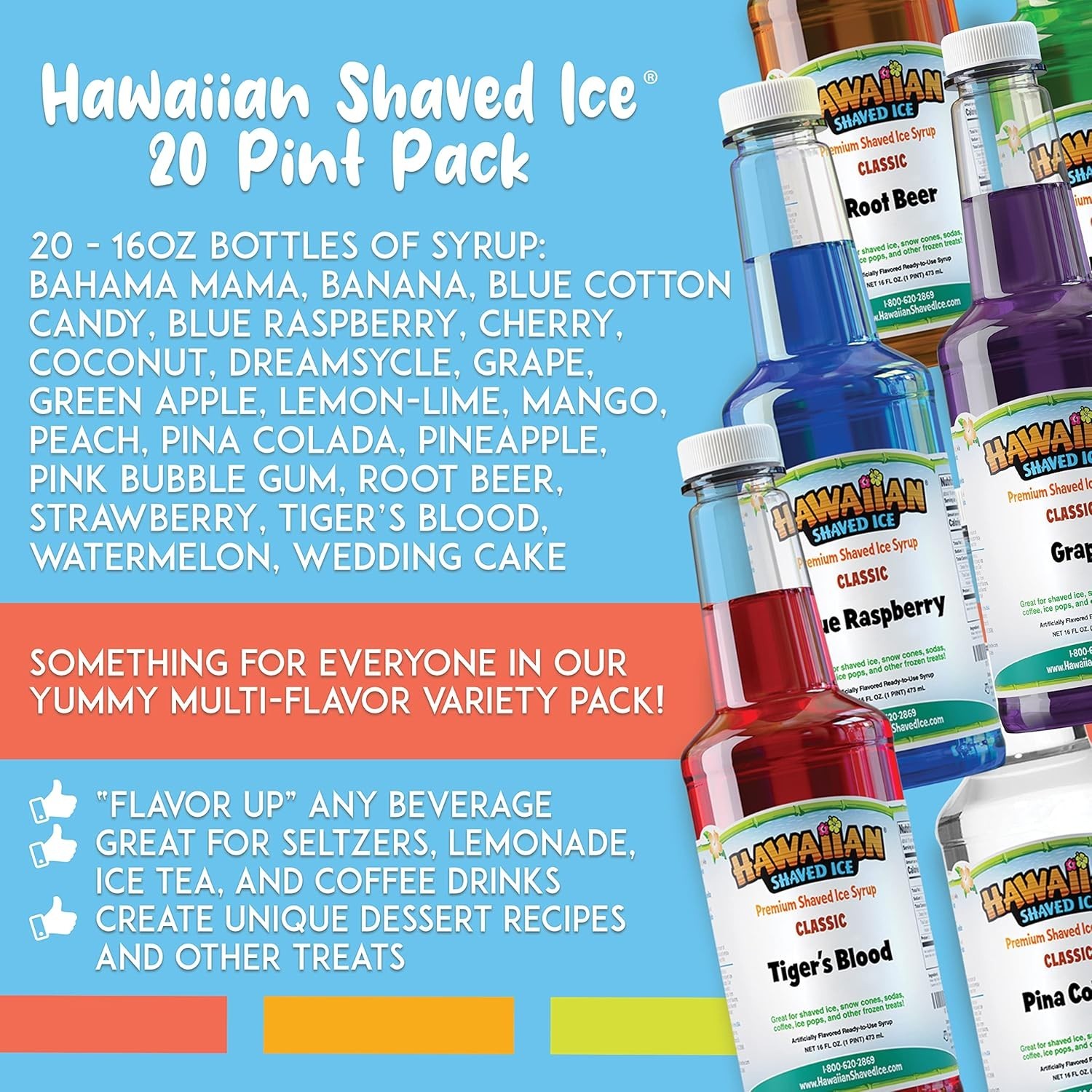 Syrup Assortment: 20 Popular Flavors, 320oz Bulk – , No HFCS, Perfect Drinks