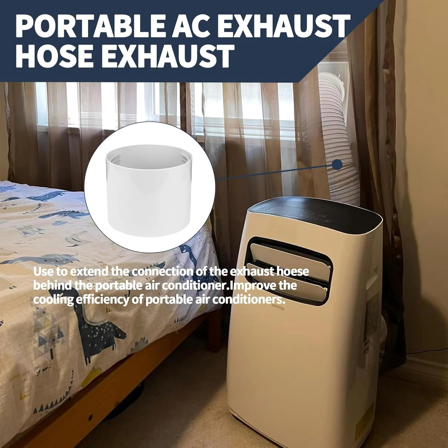 5.9 Inch Portable Air Conditioner Hose Extention Coupler, Universal Air Conditio