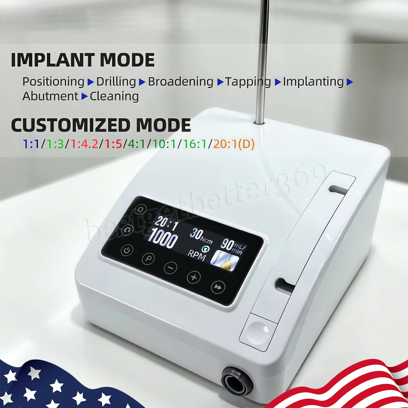 Dental Brushless Implant Motor Surgical Implant System 20:1 1:5 1:3 10:1 1:1 CE