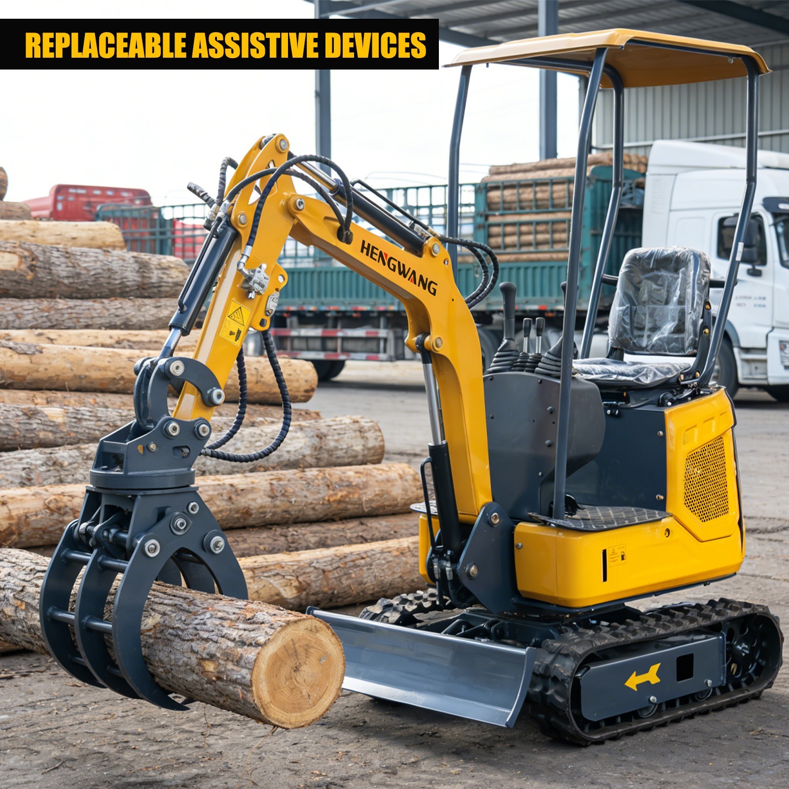 Mini Excavator With Chassis Extension And Boom Swing 15HP Free Shipping
