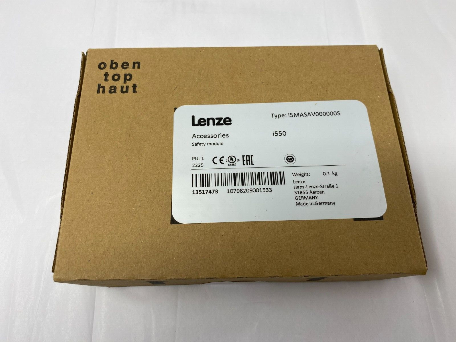 Lenze I5MASAV000000S Safety Module Safe Torque Off (STO) For i550 Series