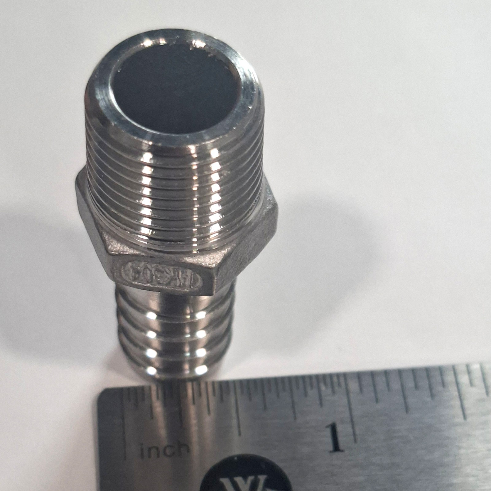 Stainless Hose Connector Barb 1/2″ Threaded Nipple 3/8″ NPT