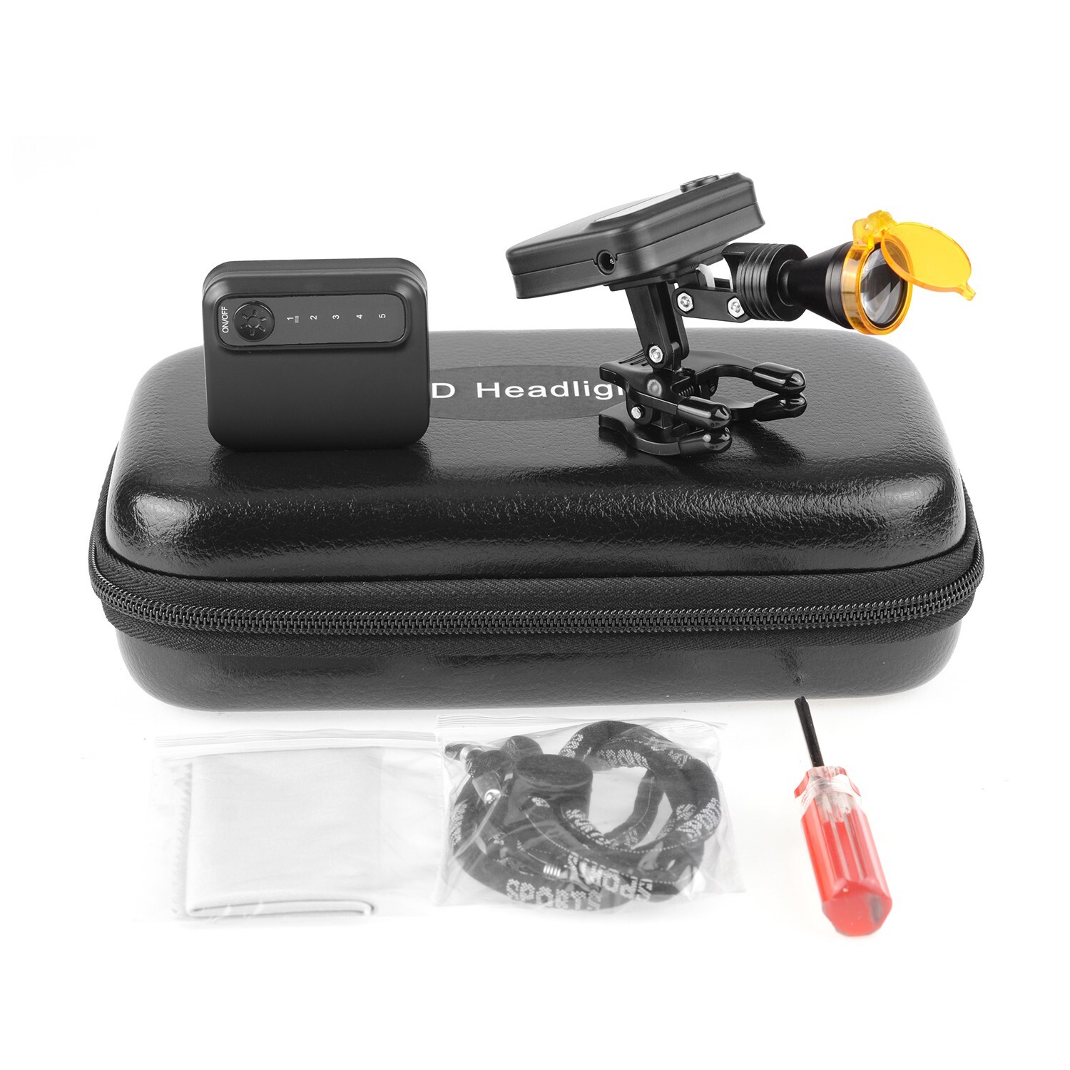 Dental 5W LED Wireless Head Light with 2 Batteries Optical Filter for Glasses US