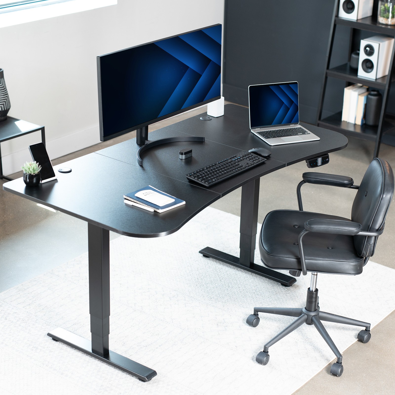 VIVO Black 63″ x 32″ Table Top for Adjustable Standing Desk Frames