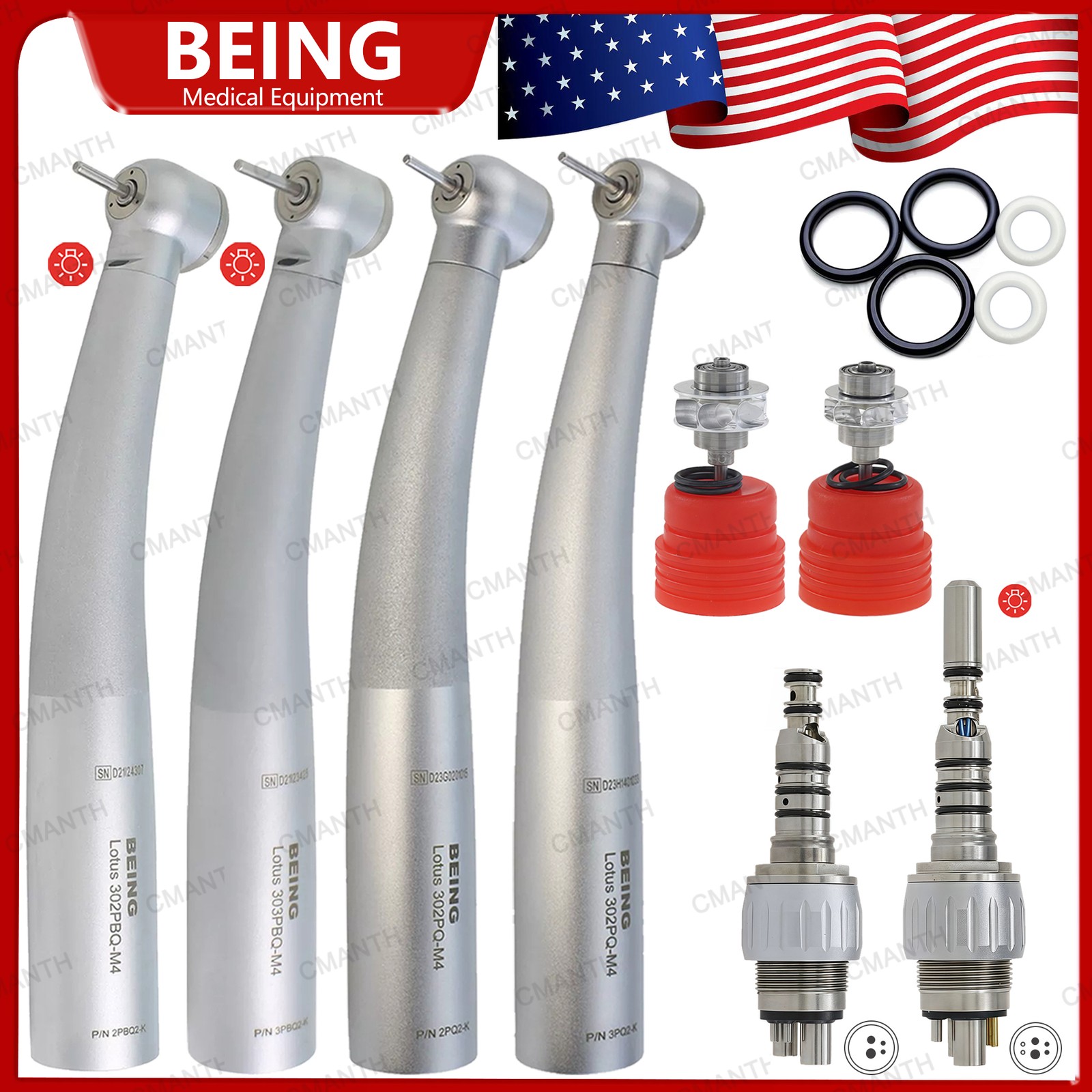 COXO BEING Dental Fiber Optic Turbine High Speed Handpiece Coupler For KAVO NSK