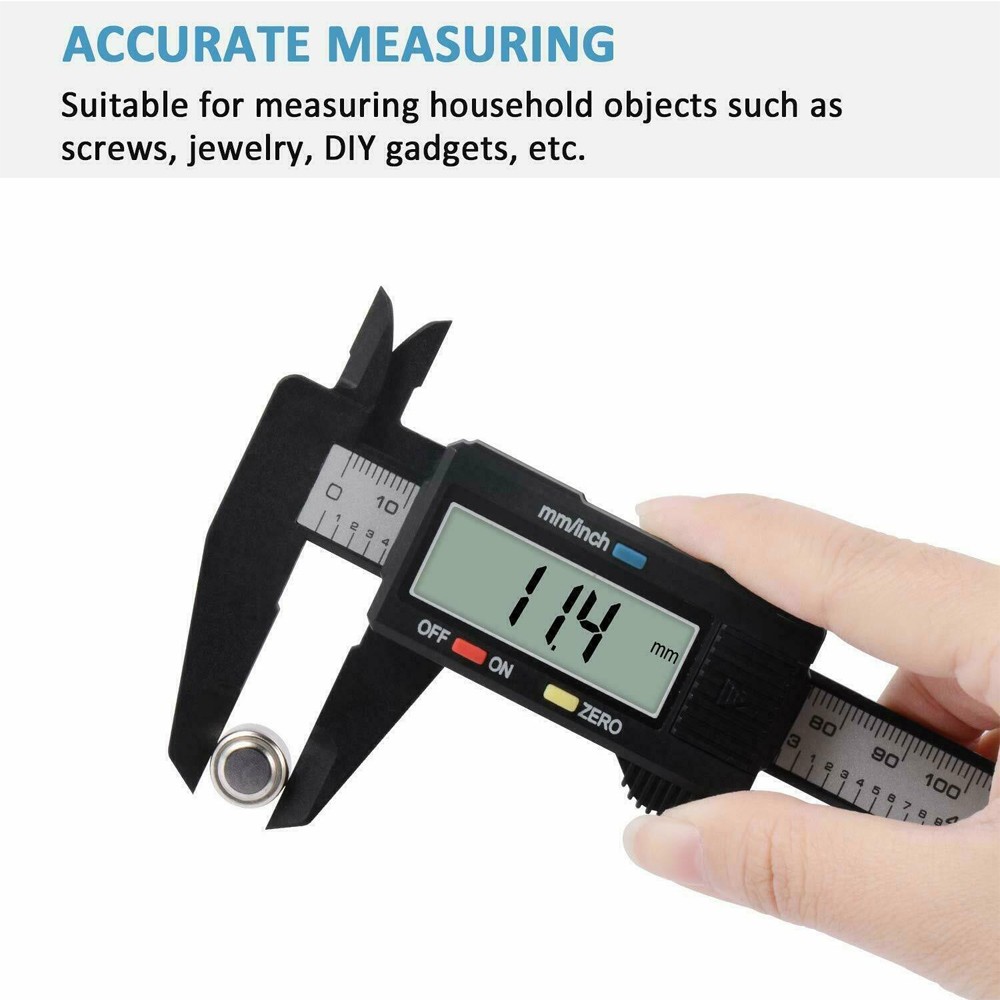 6”LCD/150mm Digital Vernier Caliper Micrometer Measure Tool Gauge Ruler Plastic