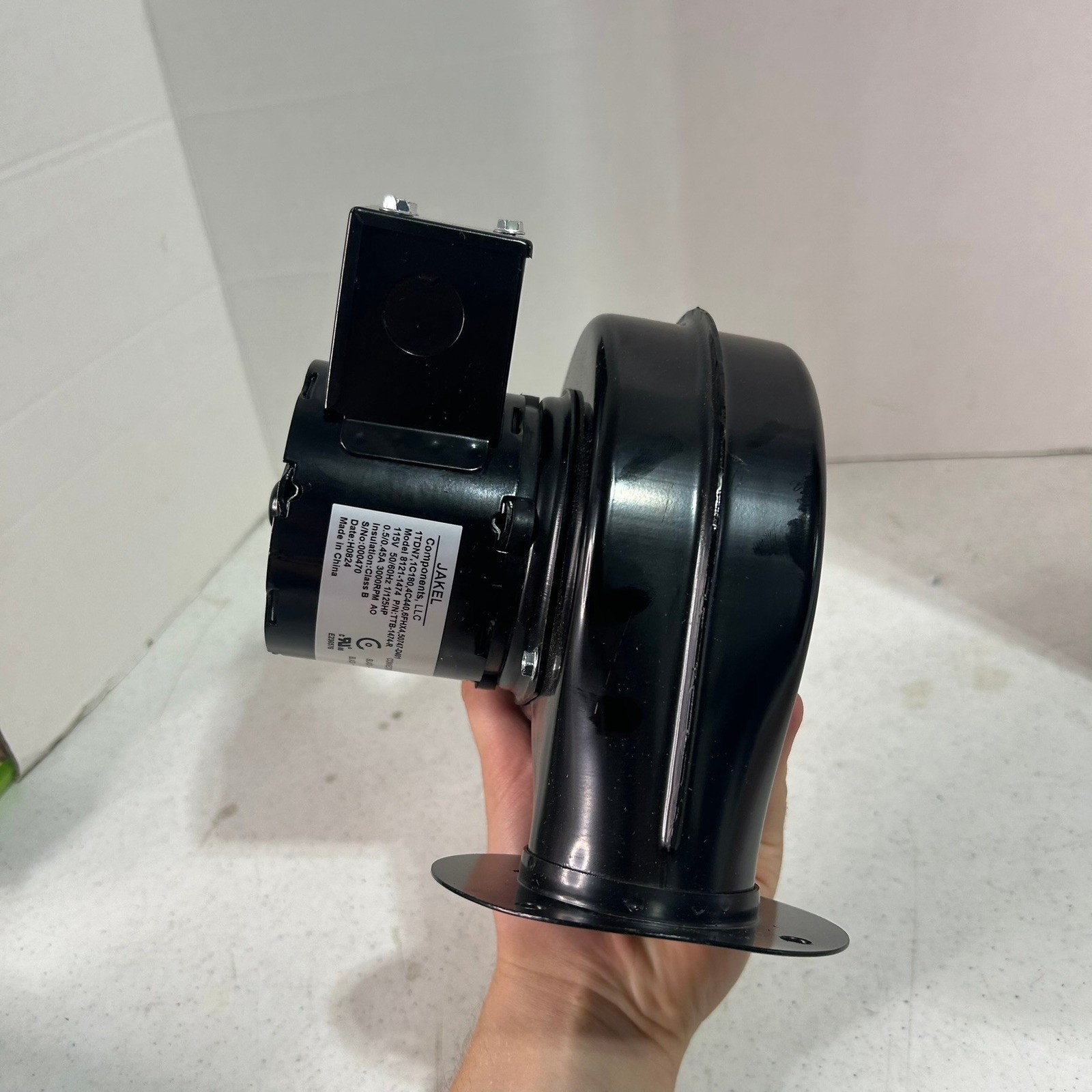 Jakel 110V Draft Inducer Blower Motor 115V 3000RPM 8121-1474 1TDN7 Black HVAC