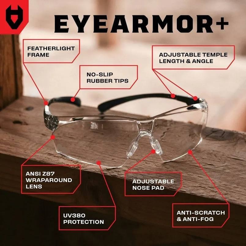 5 Pack Clear Safety Glasses ANSI Z87.1 Protective Eyewear Anti Fog Anti Scratch