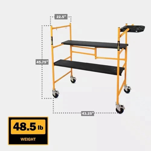 Mini Scaffold Platform 500Lbs Jobsite Series Baker 4.1ft.H x 3.4ft x 1.8ft+BONUS