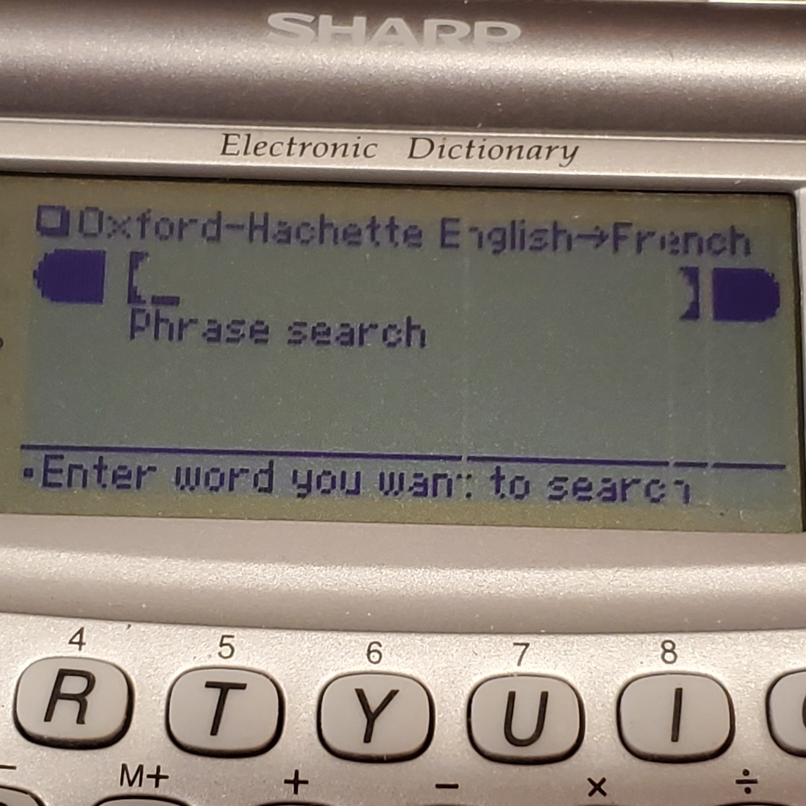 Sharp Electronic Dictionary and Thesaurus French English PWE-260 Good Working
