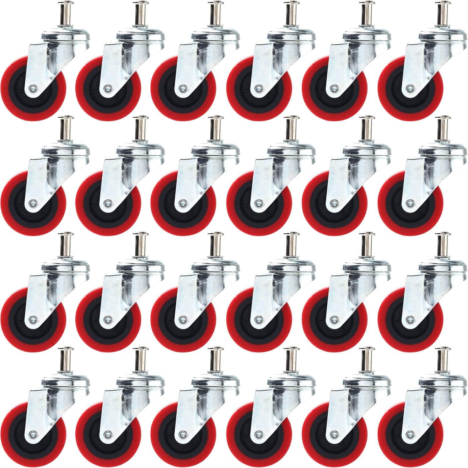 6 Pack Heavy-Duty 2.5″ Swivel Caster Wheel Creeper Service Cart Stool Post Mount