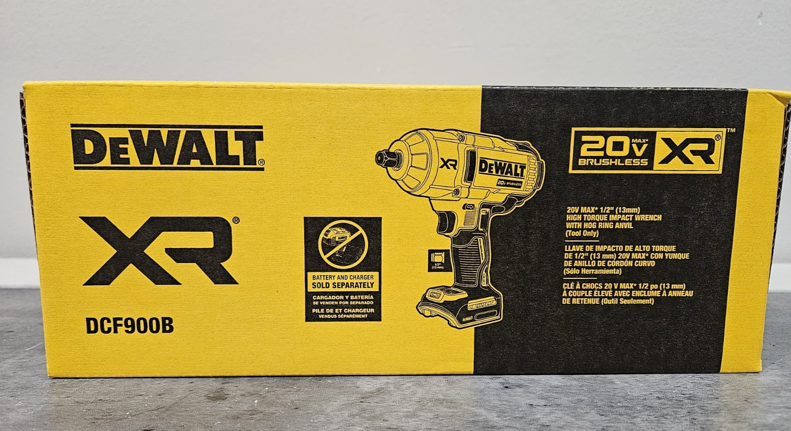 DeWALT 20v Max Brushless XR 1/2″ High Torque Impact Wrench Hog Ring Anvil DCF900