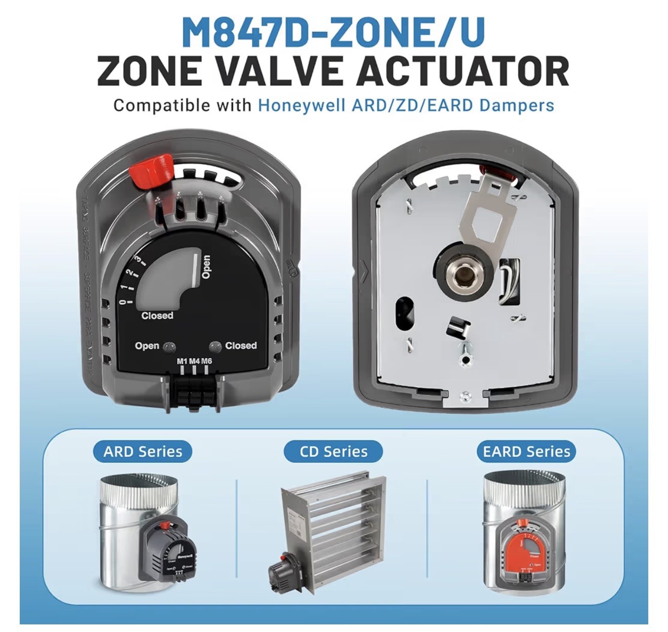 24V Zone Damper Actuator Motor M847D-ZONE/U for ARD ZD Dampers