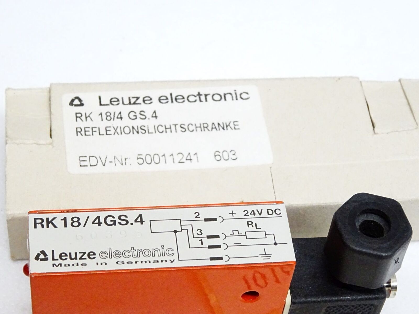 Leuze electronic retro-reflective sensor RK18/4 GS.4 50011241/new original packaging