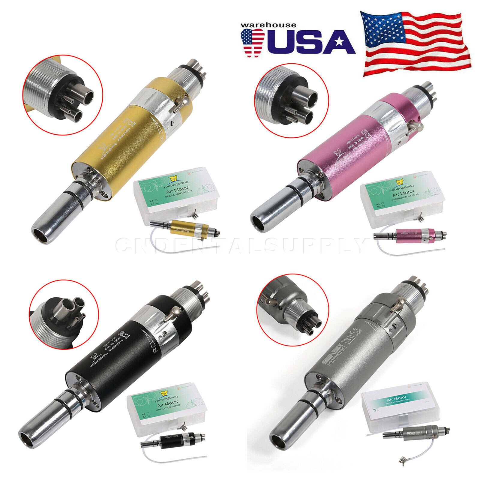 NSK Style Dental Low Slow Speed Air Motor Handpiece 2/4 Hole E-type 5 Models