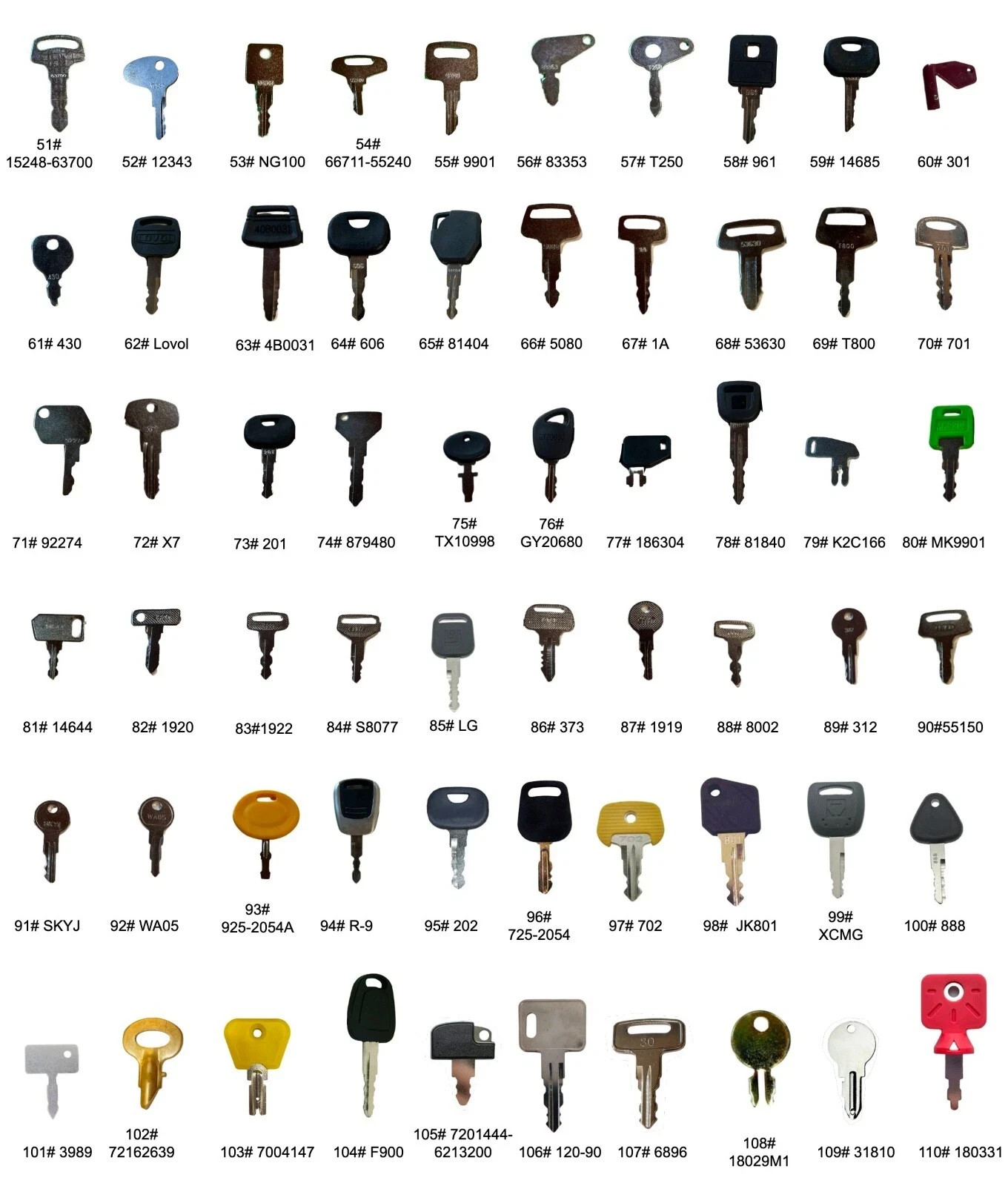 5 pcs 459A KEYS IGNITION KEY FOR KUBOTA Style M Series RC411-53933 RC461-53930