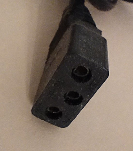 Vintage KAWASAKI KS-5E 3-wire AC Power Cord – 8′ length, 50x25mm Connector
