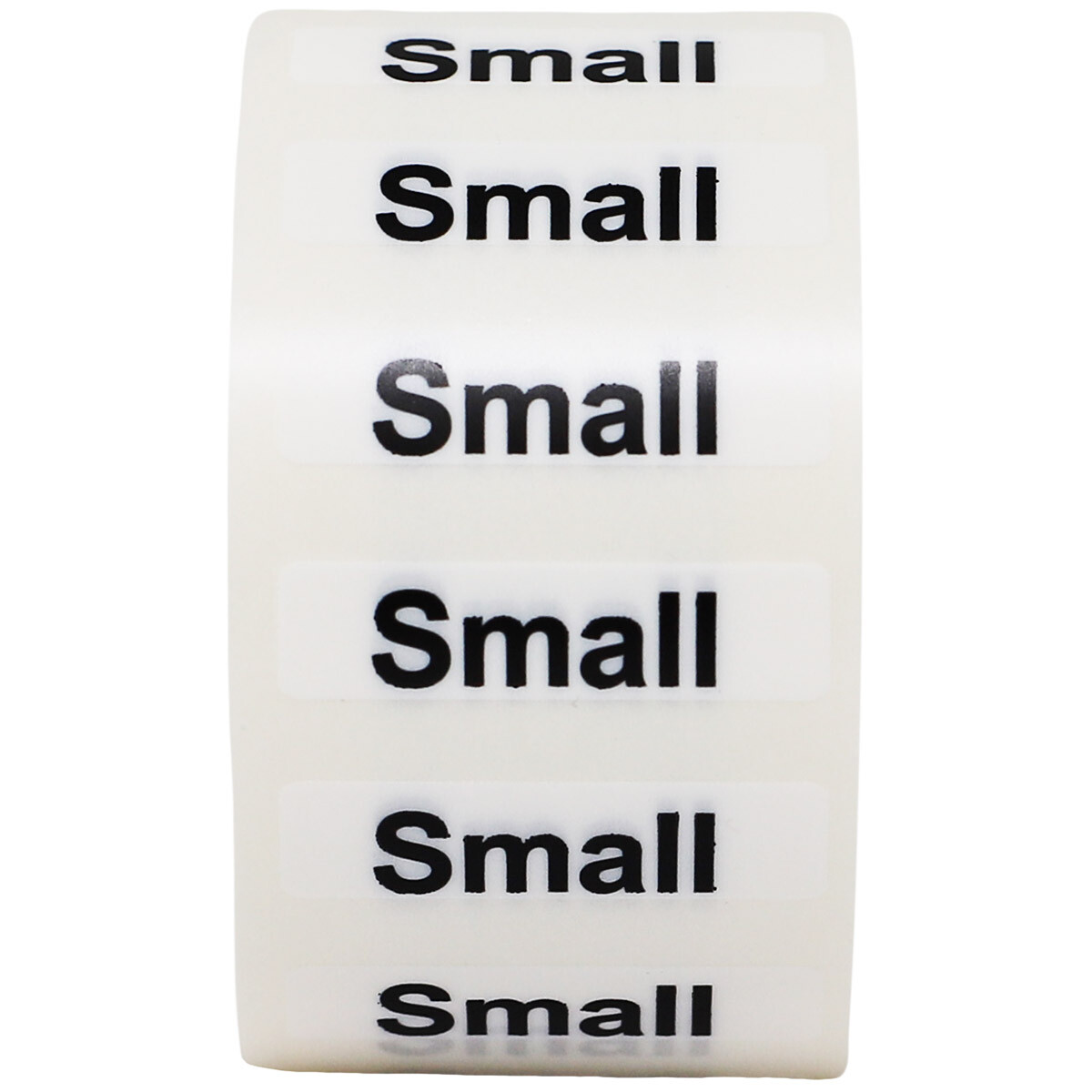 Clear Clothing Size Strip Labels | 1.25 x 5 Inches – 125 Pack | Pick One Size