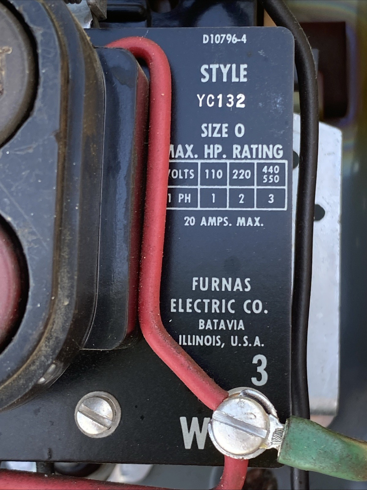 Vintage Motor Furnas Control Electrical Box Furnas YC132