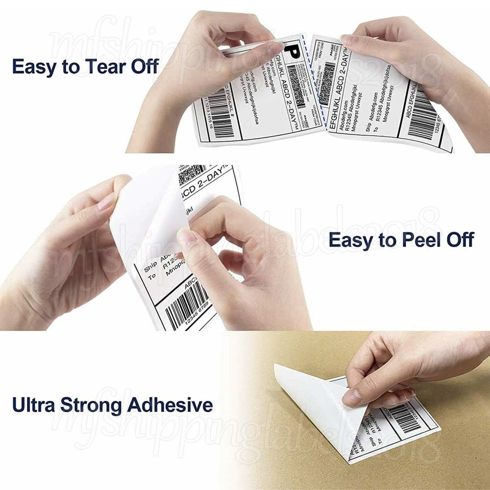 100-10000 4×6 Fanfold Direct Thermal Shipping Labels for Zebra & Rollo Printers