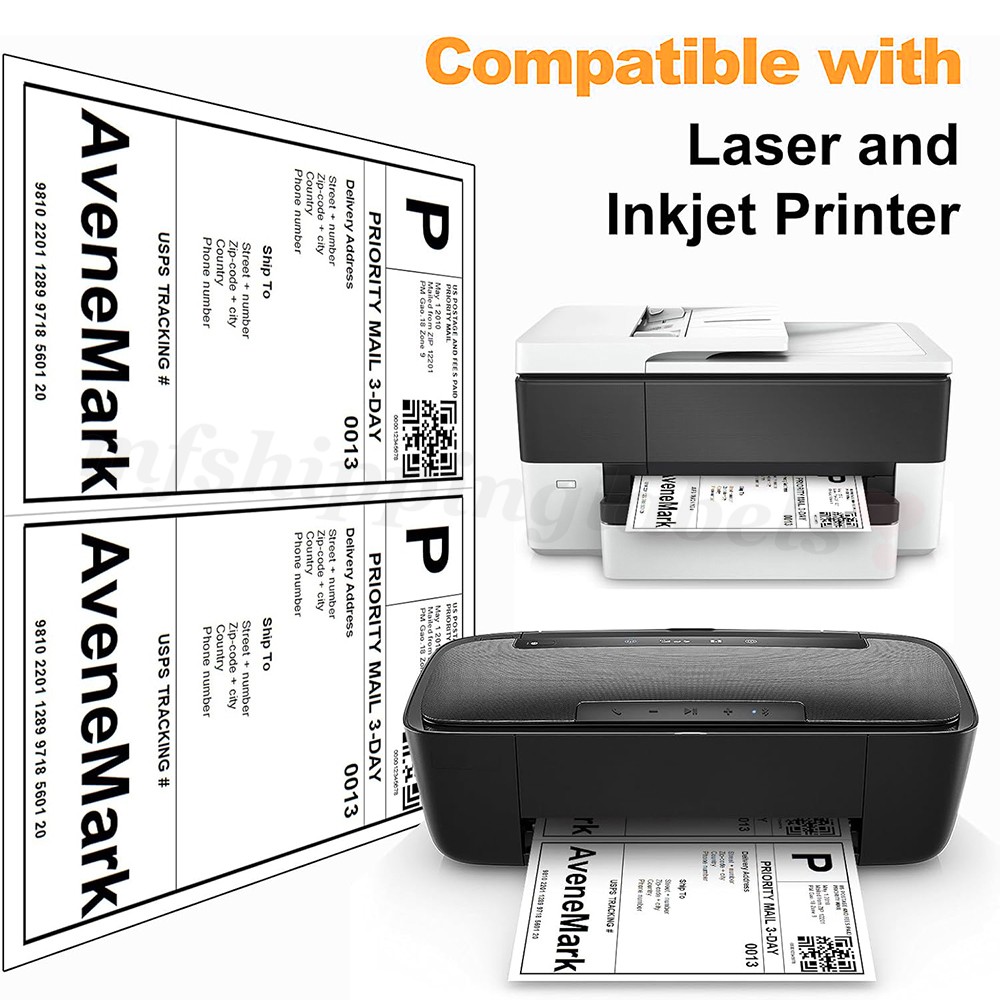 8.5×5.5 Half Sheet Shipping Labels Self Adhesive Sticker Laser & Inkjet Printers