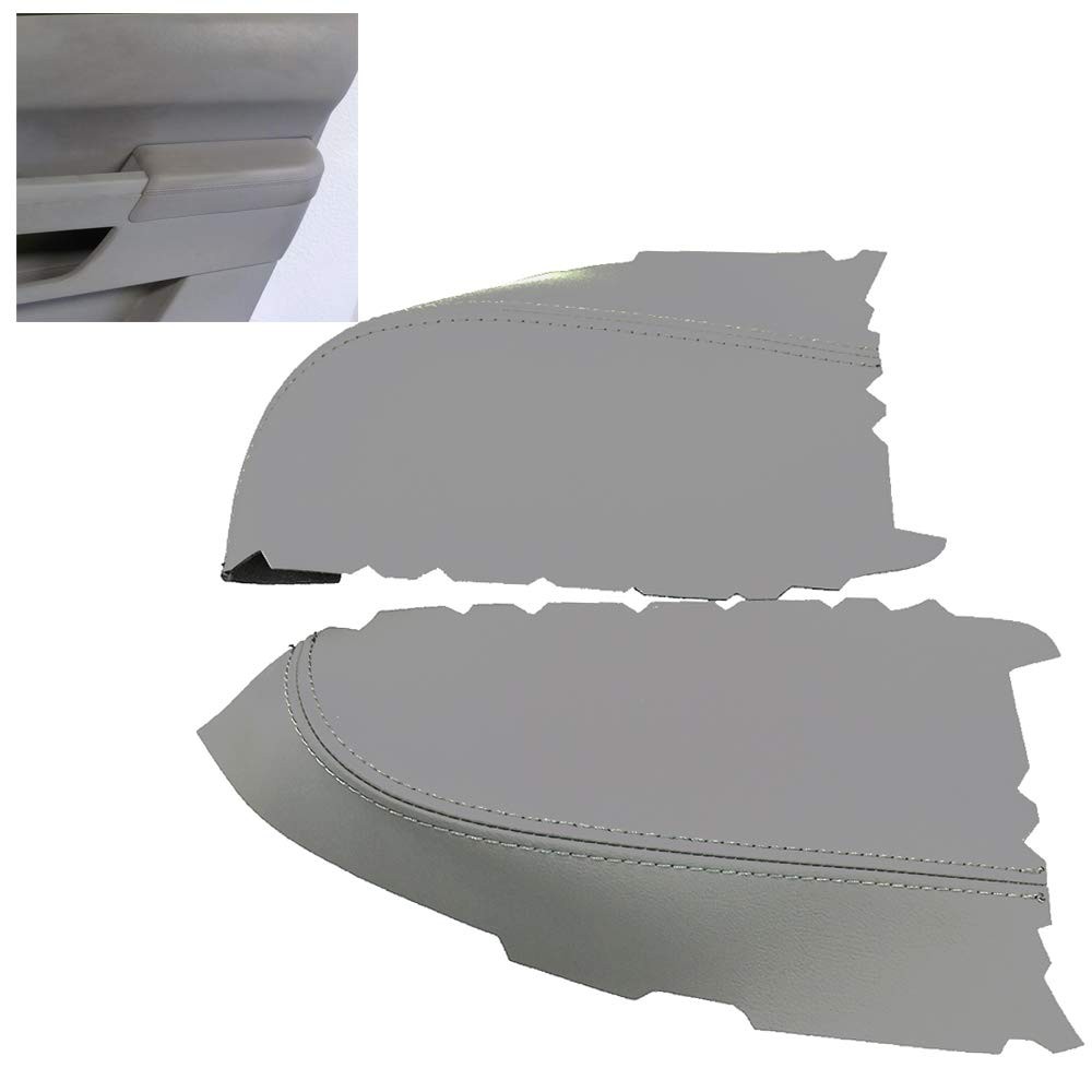 Gray Front Door Armrest Cover For Honda Pilot 2009-2013 Synthetic Leather