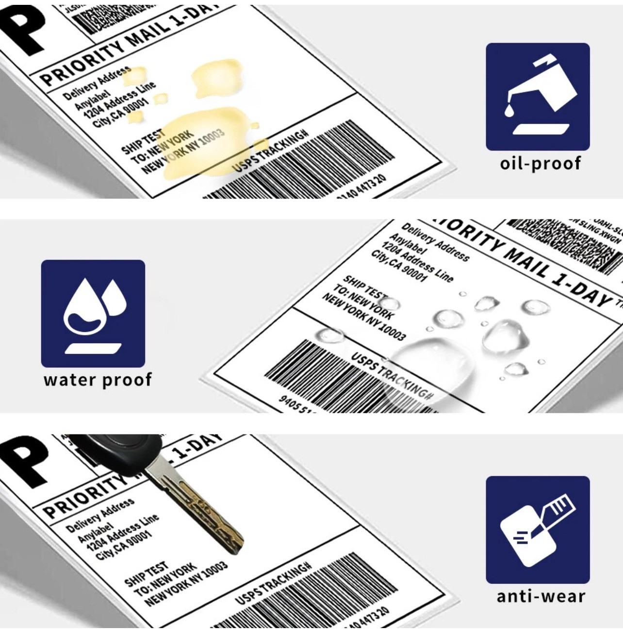 4″x6″ Fanfold Direct Thermal Shipping Labels for Zebra and Rollo 500 PCS