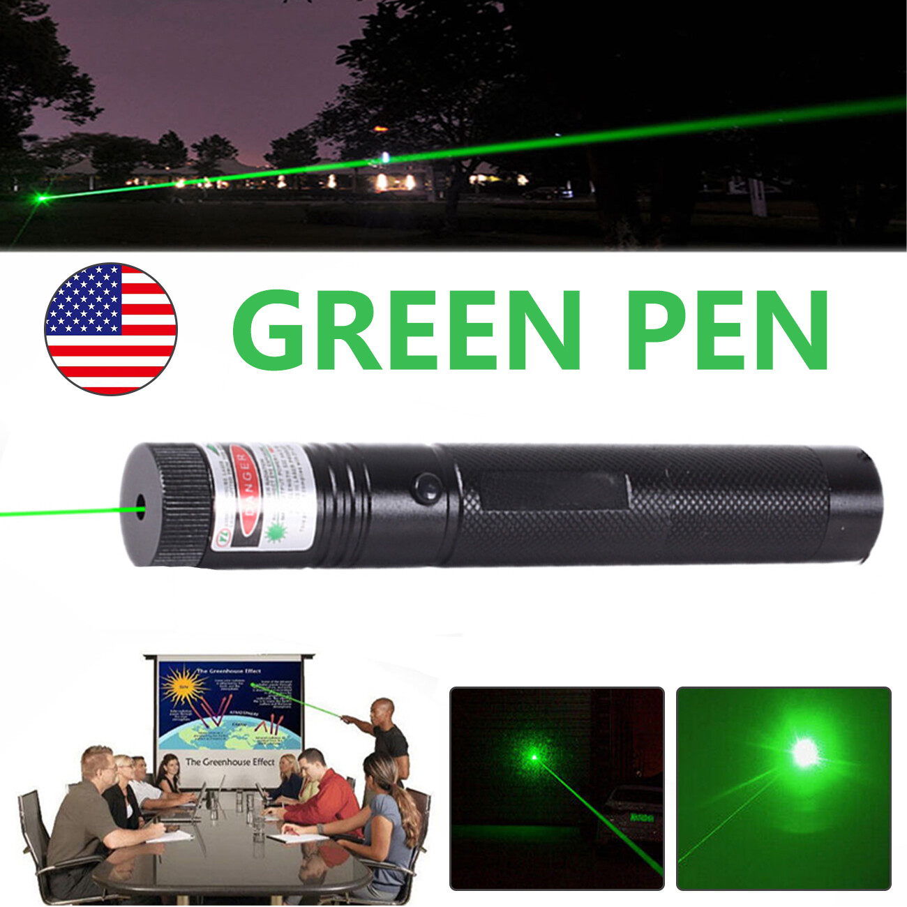 9900Miles 532nm Green Laser Pointer Pen Light Astronomy Beam Rechargeable Lazer