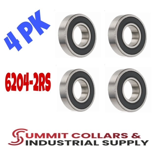 (4) 6204 2RS C3 PREMIUM RUBBER SEALED BEARING 20X47X14MM EMQ