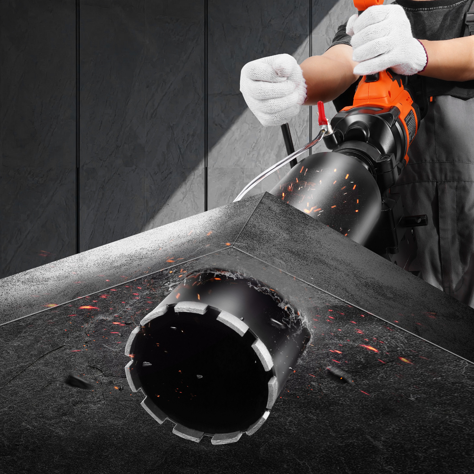 VEVOR Core Drill Machine 0.8-6.3in Dia 2000W Handheld and Stand Core Drill Rig