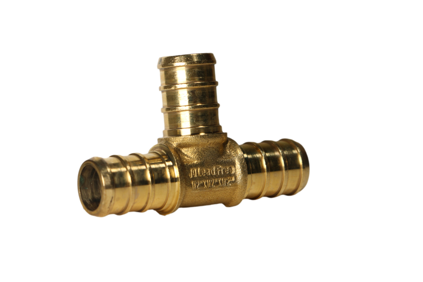 5 Pcs XFITTING 1/2″ x 1/2″ x 1/2″ Pex Tee, Pex Barb Crimp Tee, Lead Free Brass