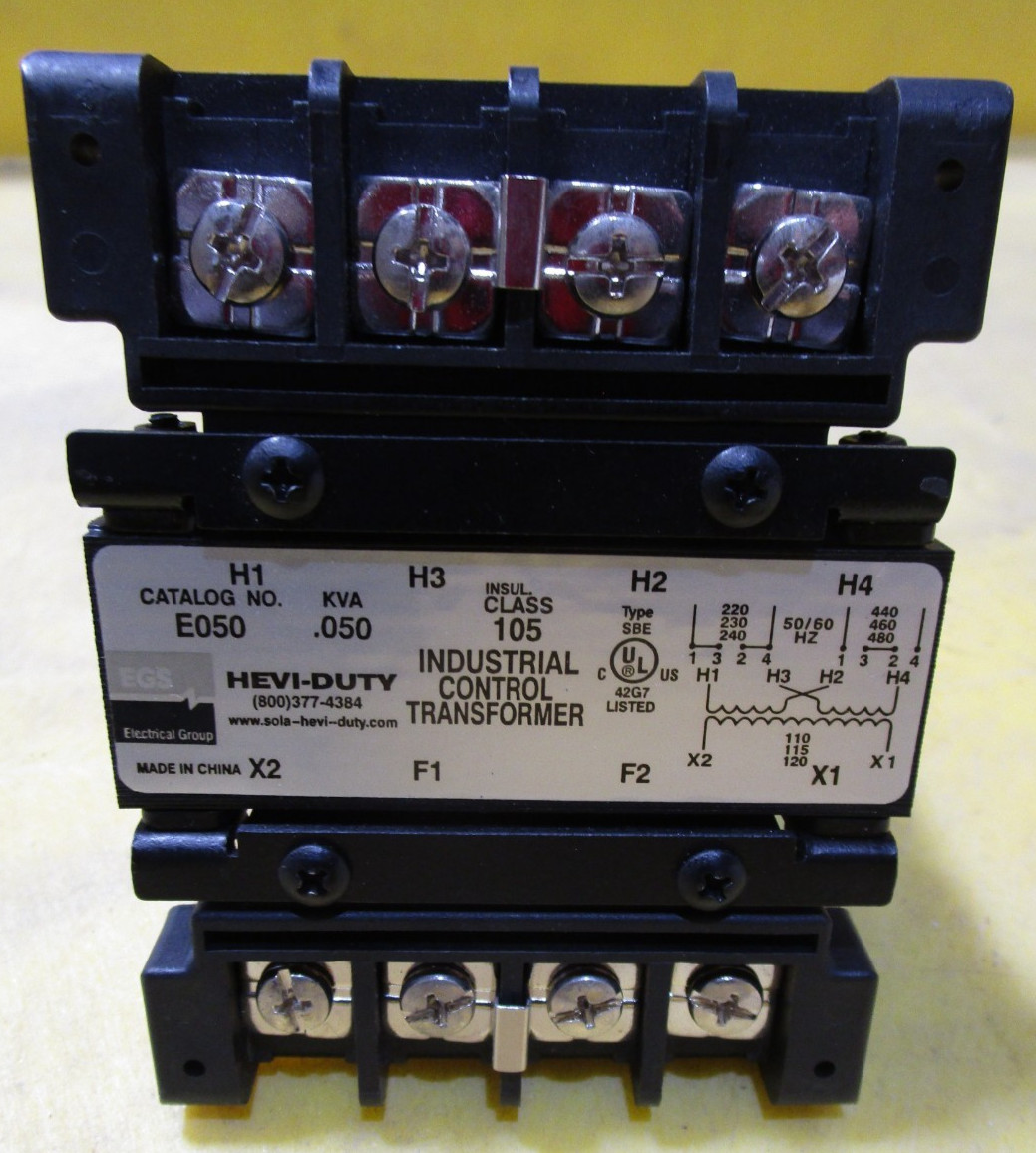 EGS Hevi-Duty E050 Class 105 Industrial control transformer