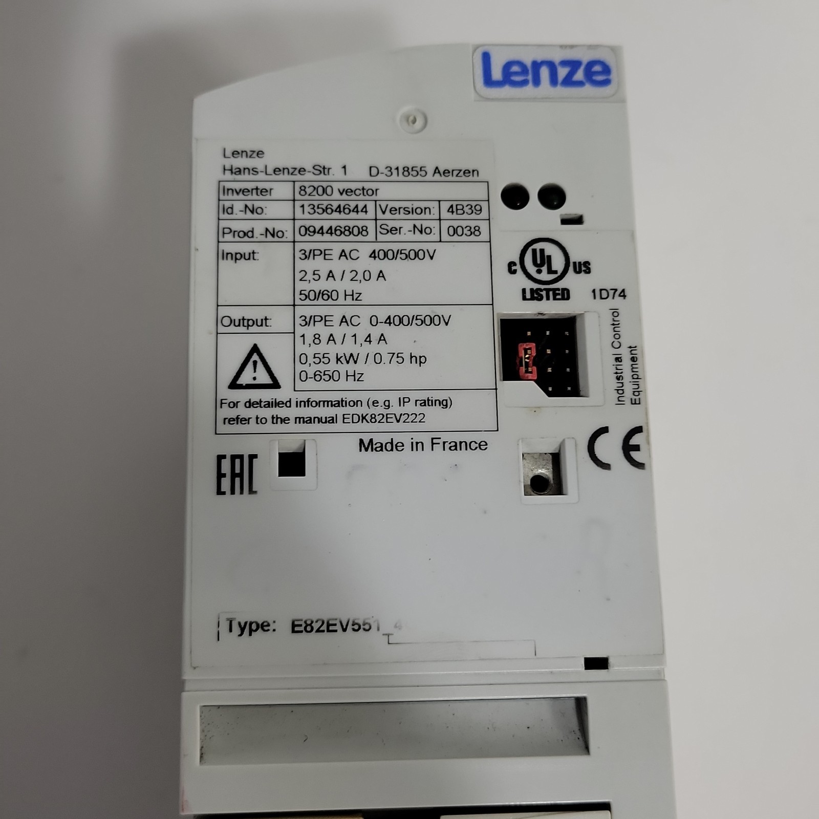 Lenze D-31855 8200 Vector Inverter Electric Automation System Module Unit