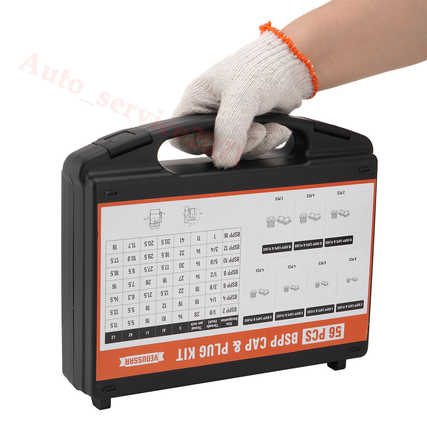 56 Pcs BSPP Cap and Plug Kit Hydraulic Cap and Plug Kit with Precision Threading