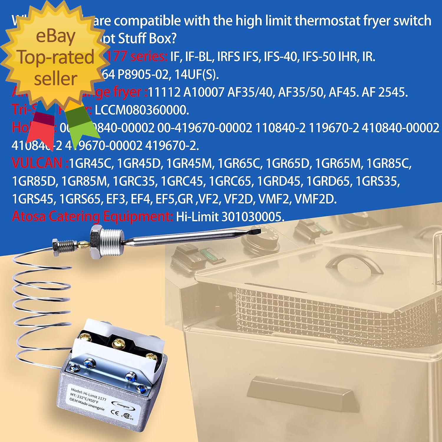 1177 High Limit Fryer Switch Lccm200300000 Deep Fryer Thermostats Parts