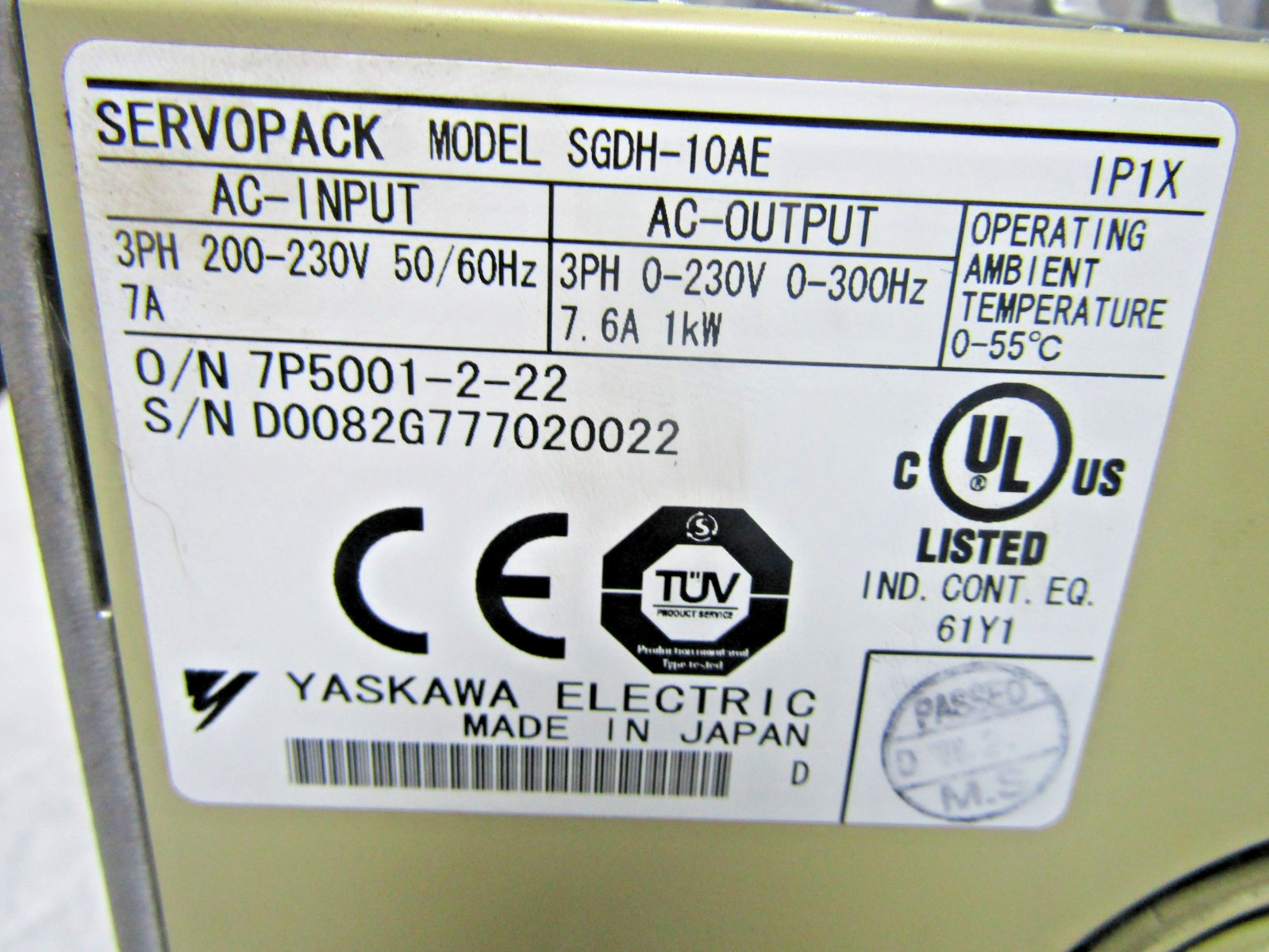 ✌️YASKAWA SGDH-10AE SERVOPACK DRIVE
