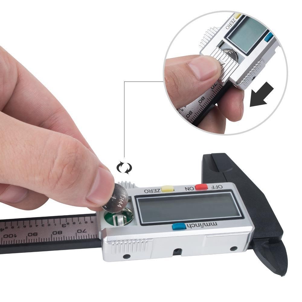 150mm LCD Digital Vernier Caliper Carbin Fiber Electronic Measure Tool 0.01mm