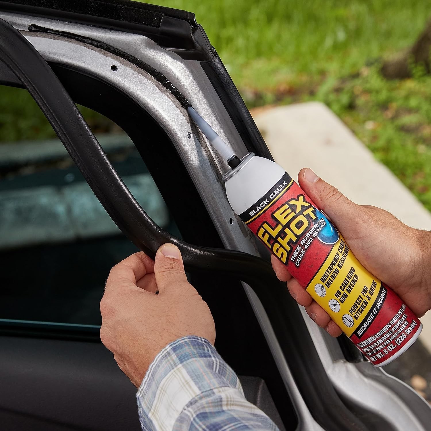 Flexible Adhesive Sealant, 8oz Waterproof Caulk for Indoor and Outdoor Use