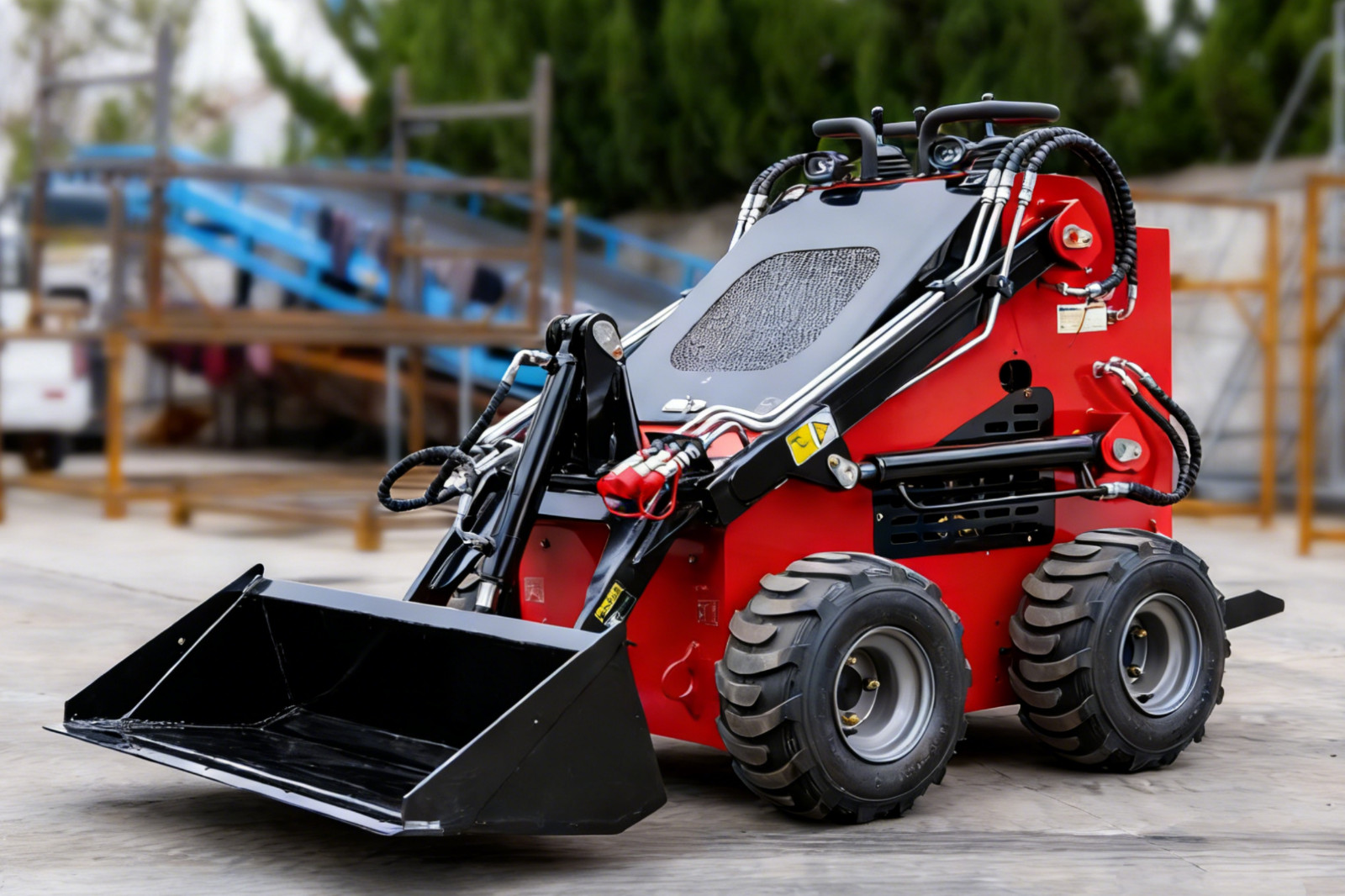 870kg Mini Skid Steer Loader MS380 23HP Dual Pump Wheeled Skid Steer Free Ship