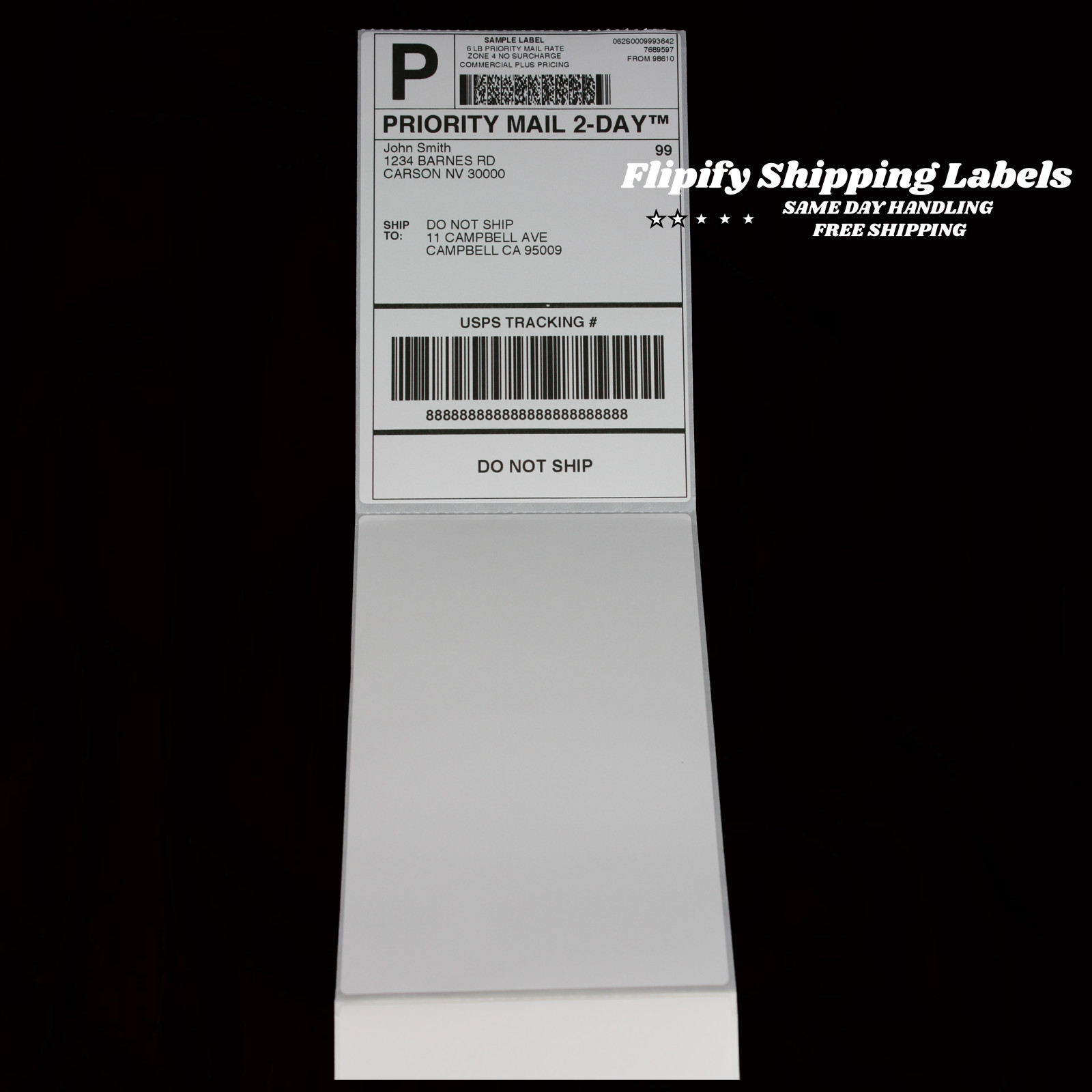 500 4×6 Fanfold Direct Thermal Shipping Labels for Zebra & Rollo Printers