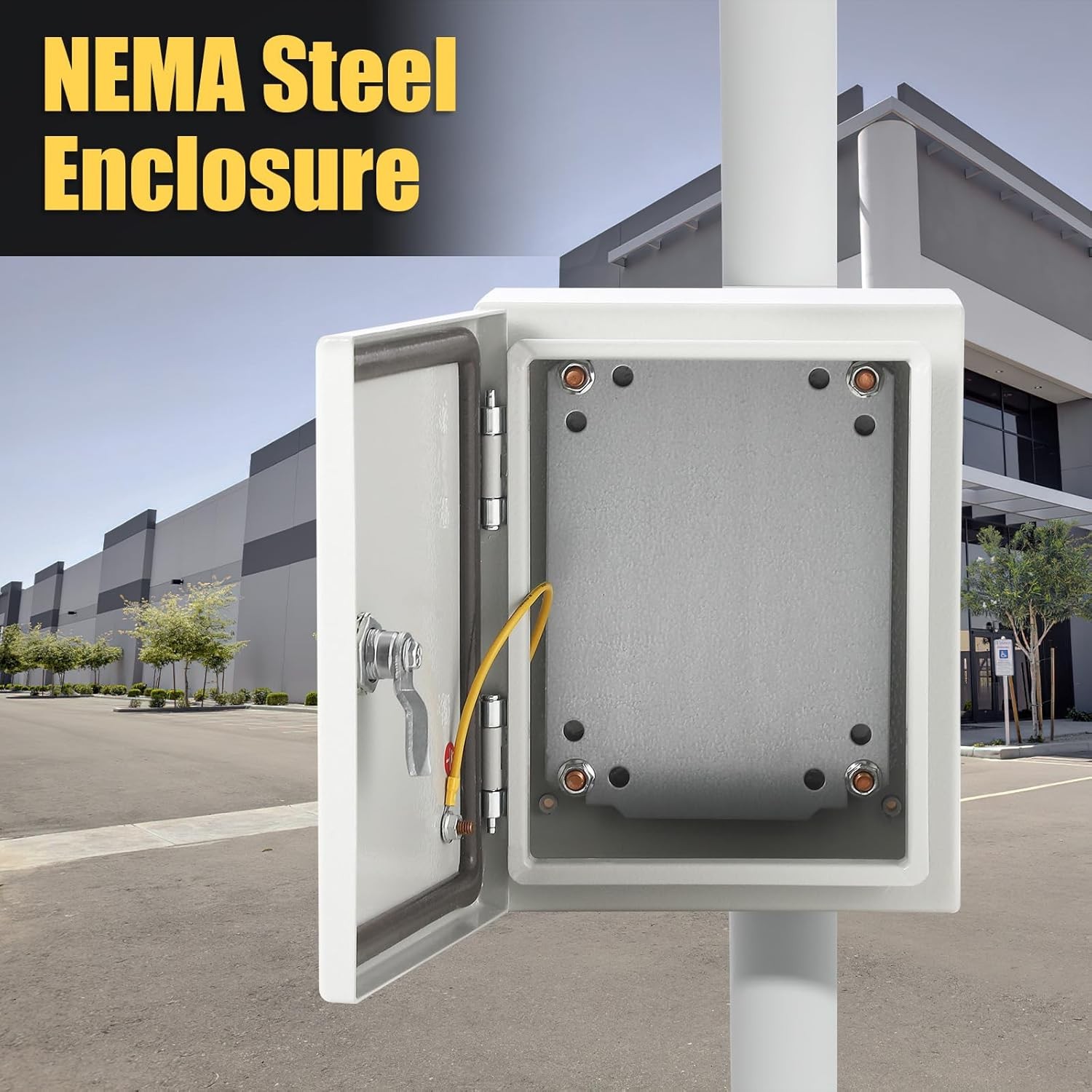Steel Electrical Enclosure Box 12x10x6” Wall Mount Junction Outdoor Use IP66