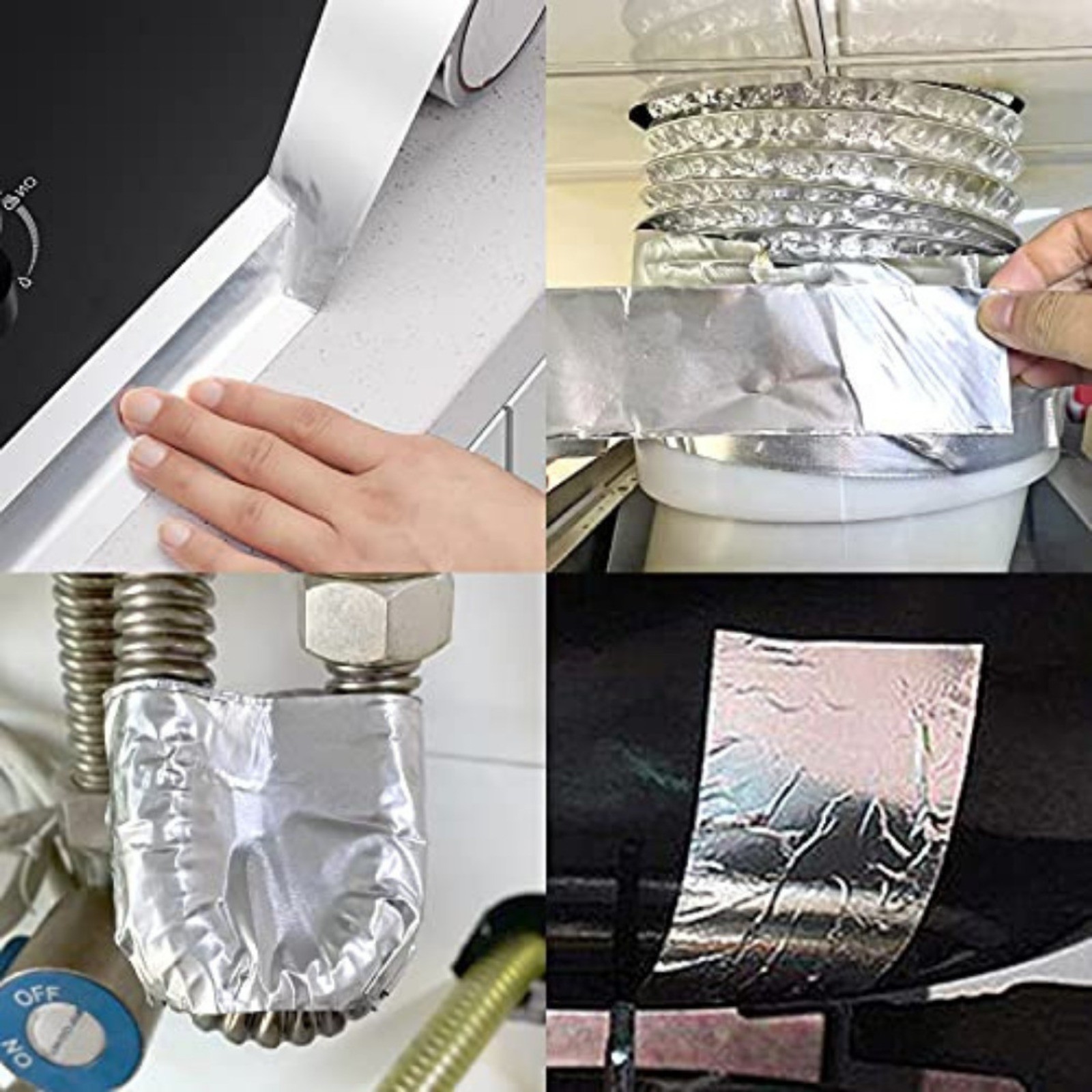 Aluminum Foil Tape 2″ x 65ft | 3.9 Mil High-Temp HVAC Tape for Ductwork & Vents