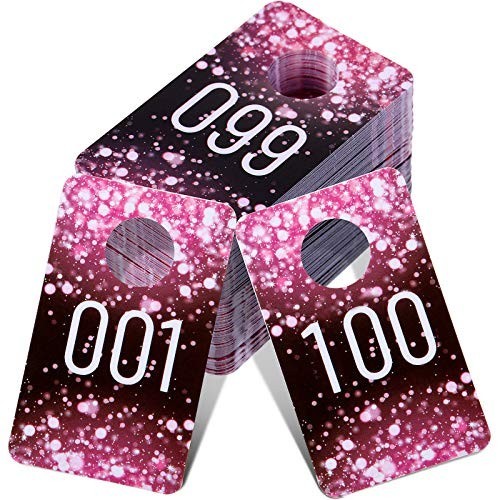 100 Pieces Live Plastic Number Tags Consecutive Reusable Normal and Mirrored …