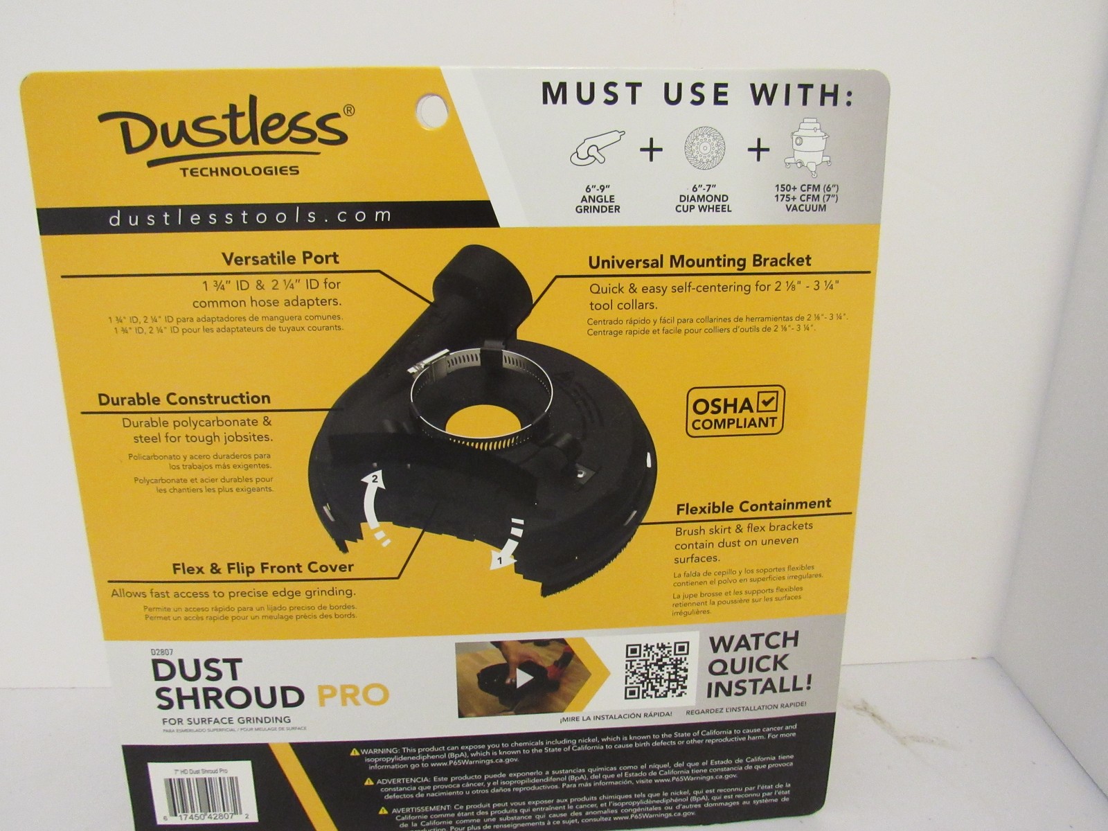 Dustless Technologies D2807 Dust Shroud Pro for 6-9″ Grinders & 7″ Cup Wheels