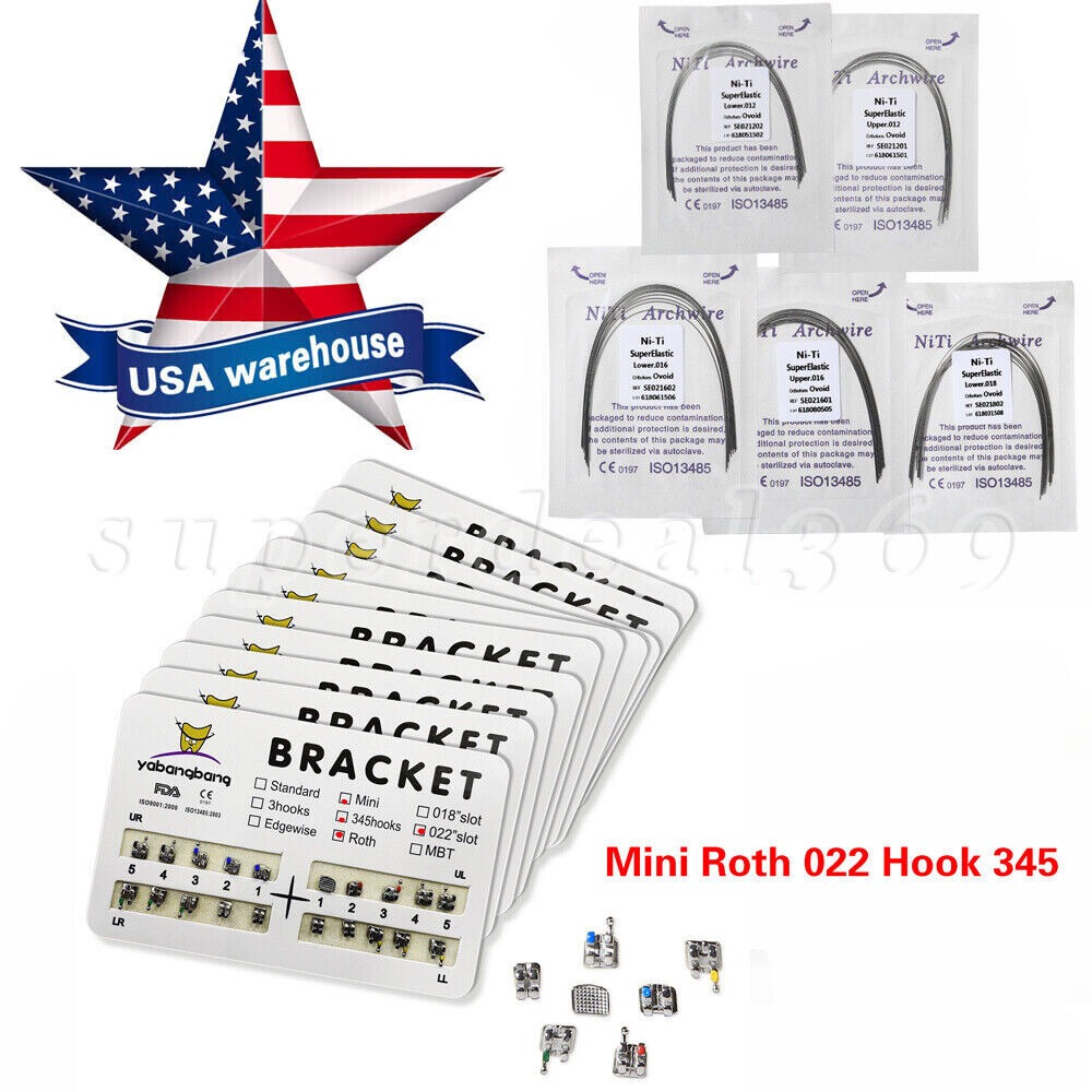 1/10packs Dental Orthodontic Brackets Braces /Supper Elastic Niti Arch Wires OR