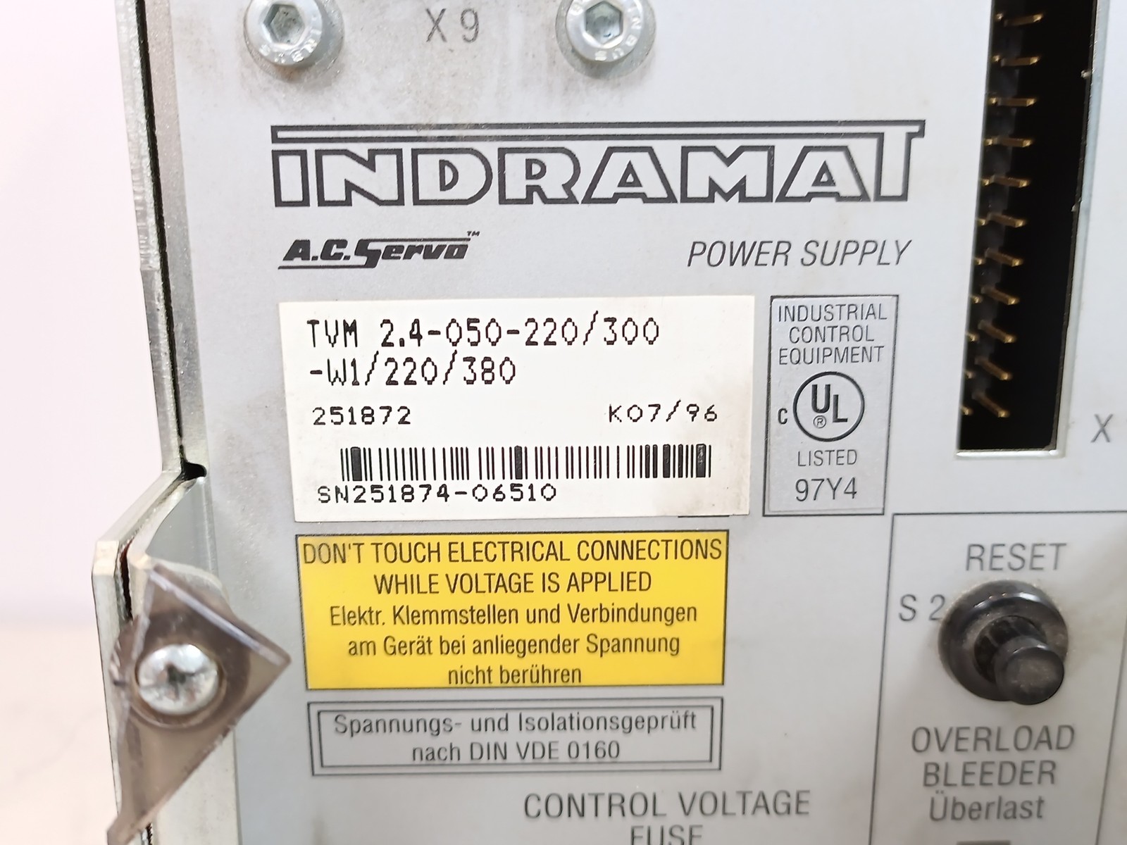 Indramat TVM2.4-050-220/300-W1/220/380 AC Servo Power Supply